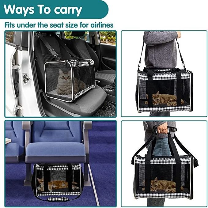 Wholesale OEM/ODM Soft-Sided Medium Cats Under 25 lbs Airline Approved Pet Travel Bag Carrier