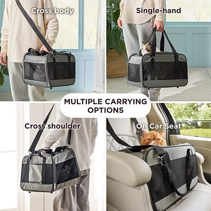 Hot Airline Approved Collapsible Soft Side Travel Pet Carrier Dog Bag for Car for Small Dogs