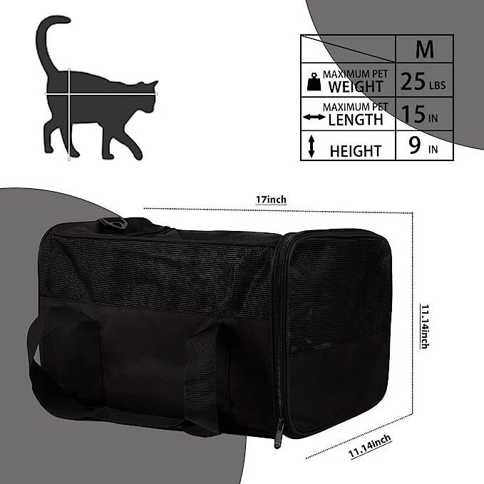 New TSA Airline Approved Soft-Sided Cat Carriers for Small Cats Dogs Puppies Under 25 Lbs