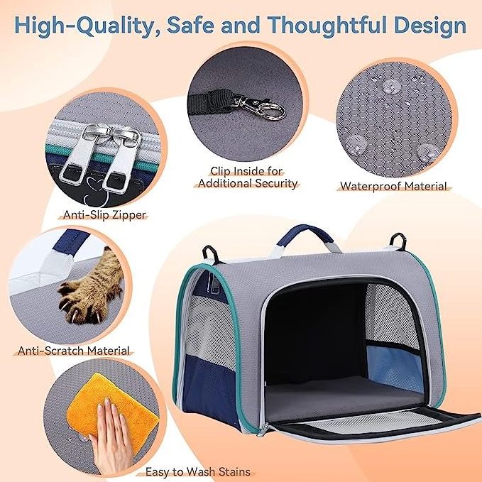 New Custom Fashion Designer Luxury Portable Travel Foldable Cat Dog Carrier Bag Pet Carrier