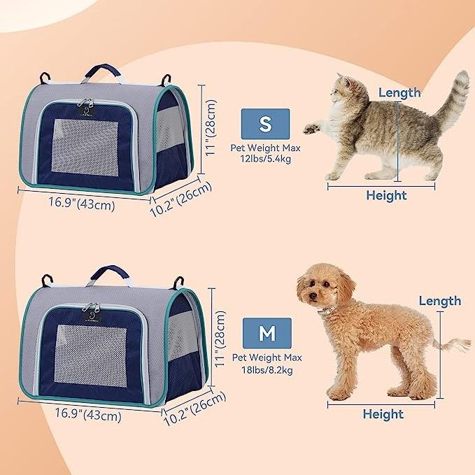 New Custom Fashion Designer Luxury Portable Travel Foldable Cat Dog Carrier Bag Pet Carrier