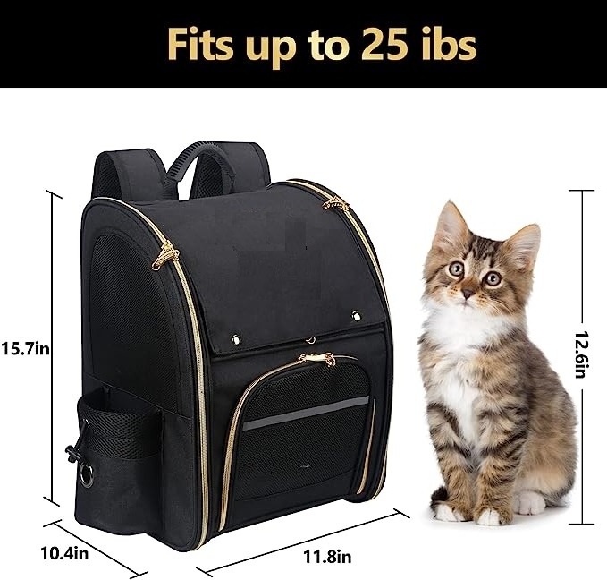 New Two-Sided Entry with Bottom Support TSA Airline Approved Ventilated Design Pet Backpack Carrier