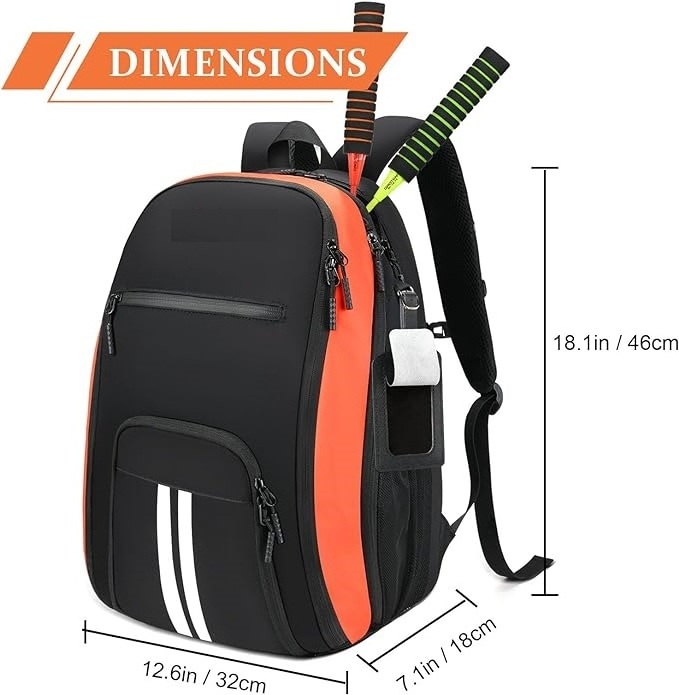 New Design Pickleball Bag Hold 2 Rackets with Shoe Compartment Tennis Backpack for Men and Women and kids