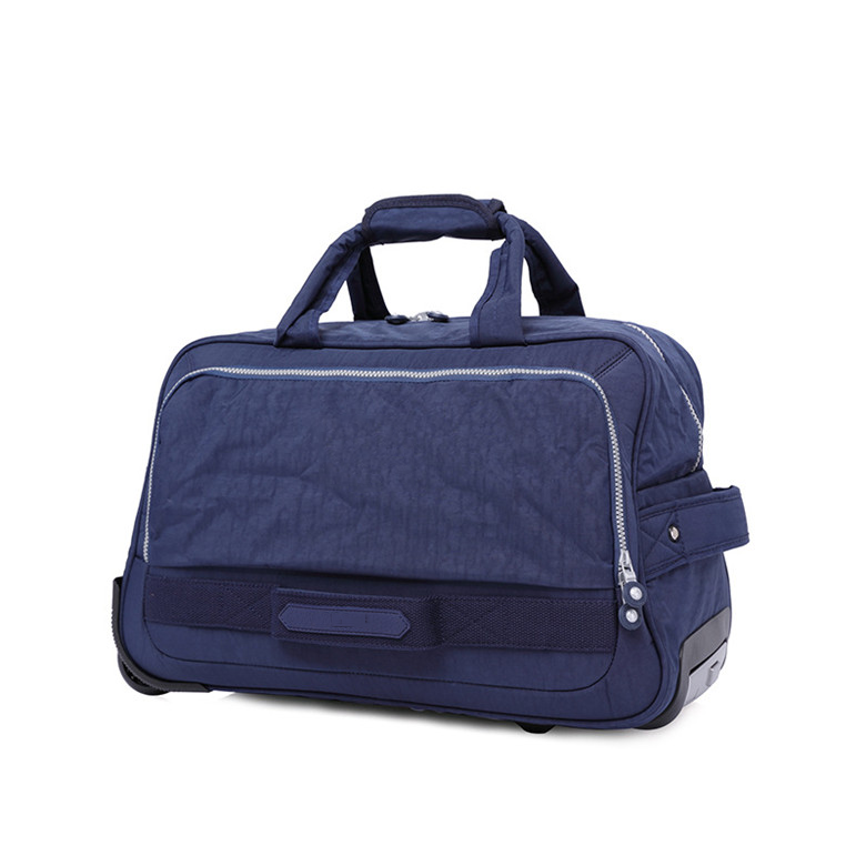 Latest 19 Inch Lightweight 2 Wheels Waterproof Carry On Hand Luggage Long Travel Business Trolley Flight Duffle Bag Navy