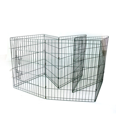 Jiangshun OEM ODM puppy enclosure foldable safety portable stackable hinge joint dog fence outdoor animal fencing  pet cage