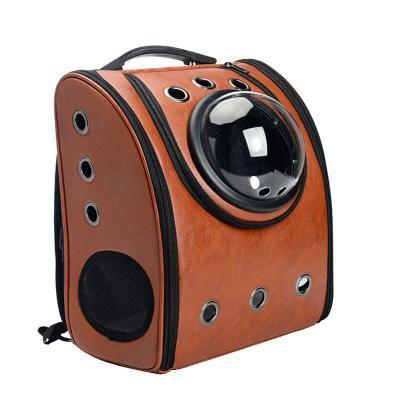 Advocator OEM/ODM Pu leather soft material breathable pet capsule dog carrier backpack for cat and small animals