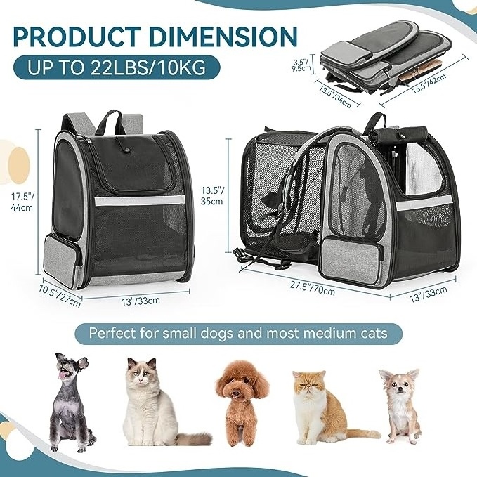 Hot Pet Backpack for Small Cats Puppies Dogs Bunny Airline-Approved Ventilate Backpack for Travel