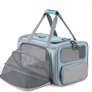 Soft-Sided Portable Washable Expandable Cat Carriers Pet Travel Carrier with Two Extension for Kittens