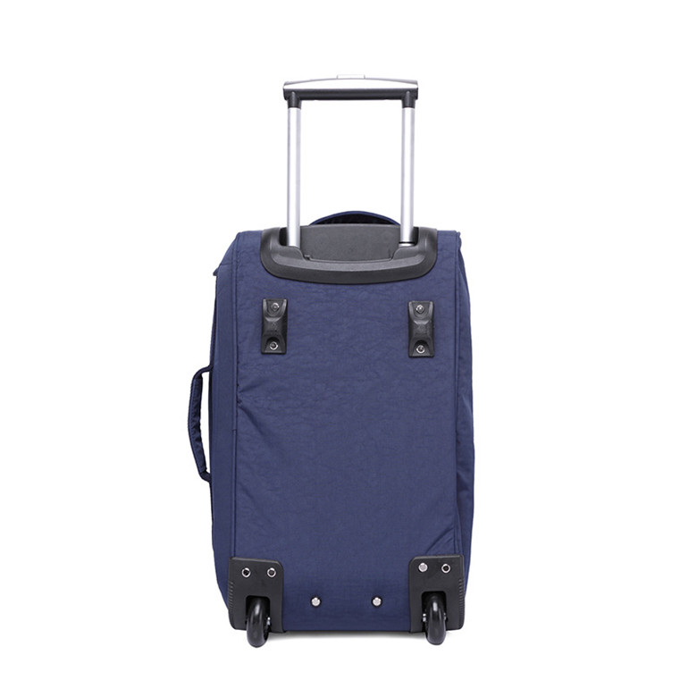 Latest 19 Inch Lightweight 2 Wheels Waterproof Carry On Hand Luggage Long Travel Business Trolley Flight Duffle Bag Navy