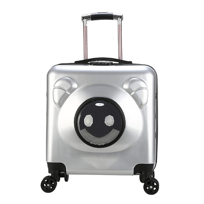 Jiangshun OEM ODM new transparent dog box cat cage outdoor large capacity luxury luggage hard-shell safety pet trolley bag