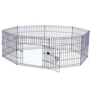 Jiangshun OEM ODM puppy enclosure foldable safety portable stackable hinge joint dog fence outdoor animal fencing  pet cage