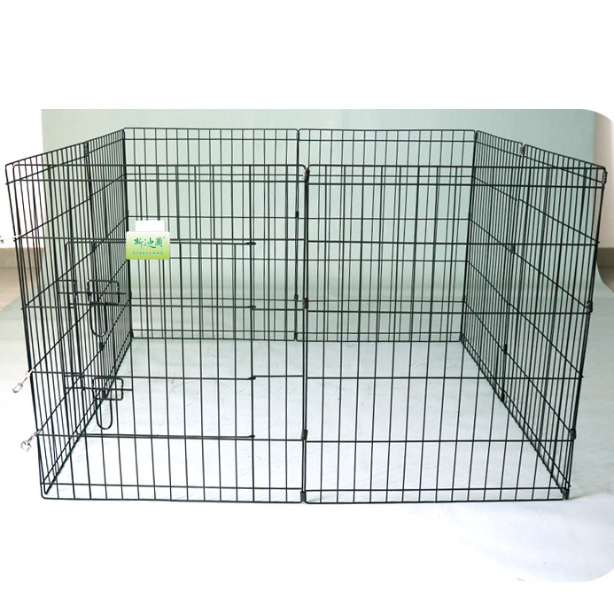 Jiangshun OEM ODM puppy enclosure foldable safety portable stackable hinge joint dog fence outdoor animal fencing  pet cage