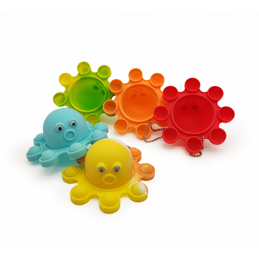 Eco Friendly Silicone Octopus Soft Bubble Relieve Stress Toy Waterproof Bath Toys For Baby Toddler