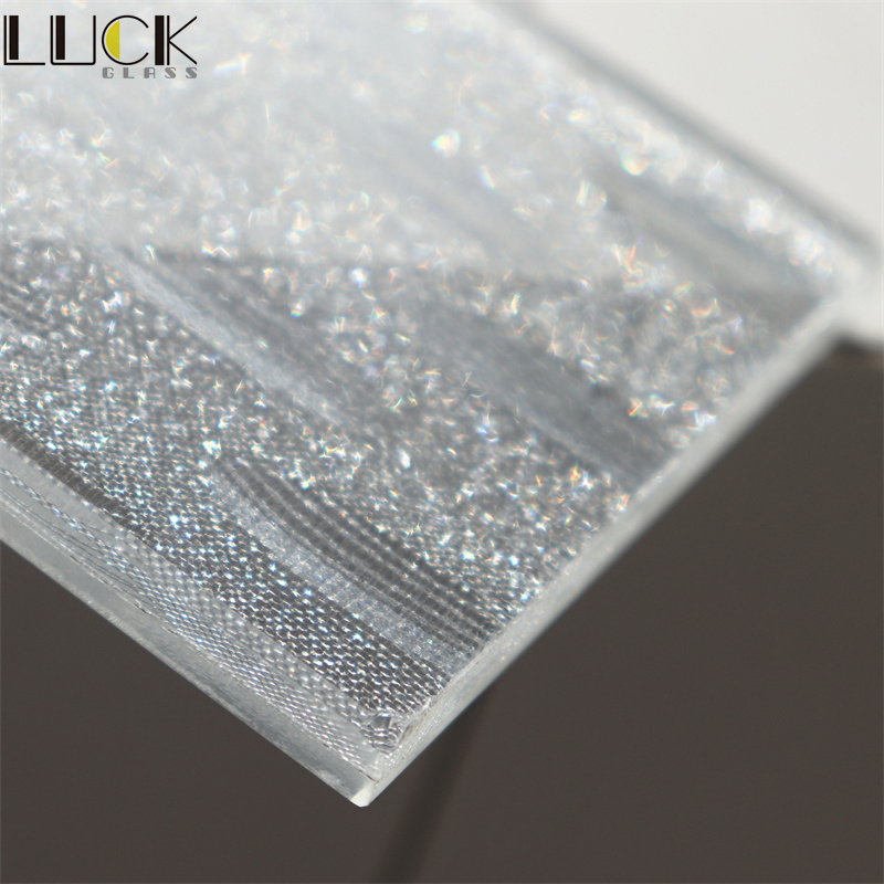 High Quality 6.38mm Fabric/Etched Laminated Tempered Art Glass Customized 1-19mm Decorative Wire Glass  for Decoration