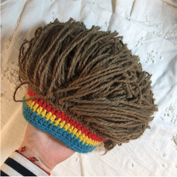 Fashion Hot Sale Handmade Knitted Beanie Rasta Hat With Dreadlocks Christmas Halloween Caps