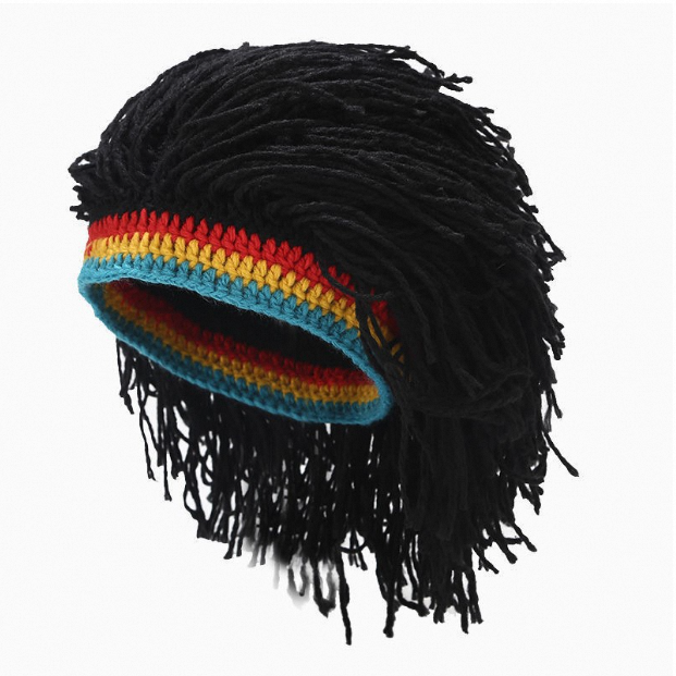 Fashion Hot Sale Handmade Knitted Beanie Rasta Hat With Dreadlocks Christmas Halloween Caps