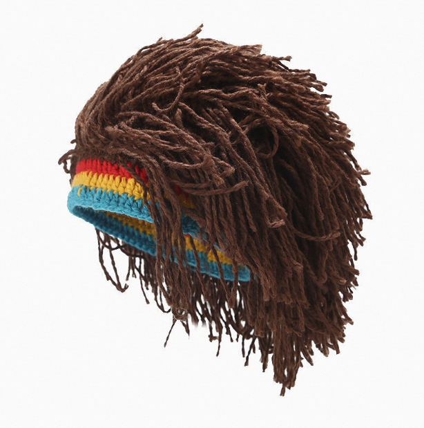 Fashion Hot Sale Handmade Knitted Beanie Rasta Hat With Dreadlocks Christmas Halloween Caps