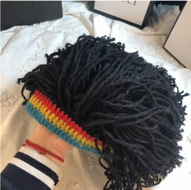 Fashion Hot Sale Handmade Knitted Beanie Rasta Hat With Dreadlocks Christmas Halloween Caps