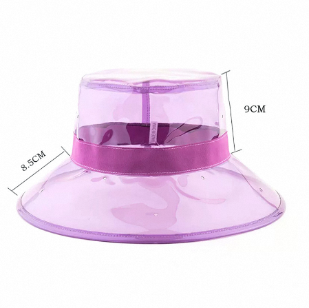 Solid Transparent Women's Buckets Hats Caps Girls Gorras Ladies Pvc Beach Sun Visor Waterproof Rain Hat Plastic Wide Brim Cap