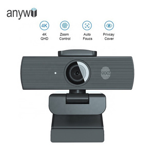 Anywii Laptop 4K computer webcam with microphone Privacy cover USB 8X digital zoom web camera for video call autofocus webcam