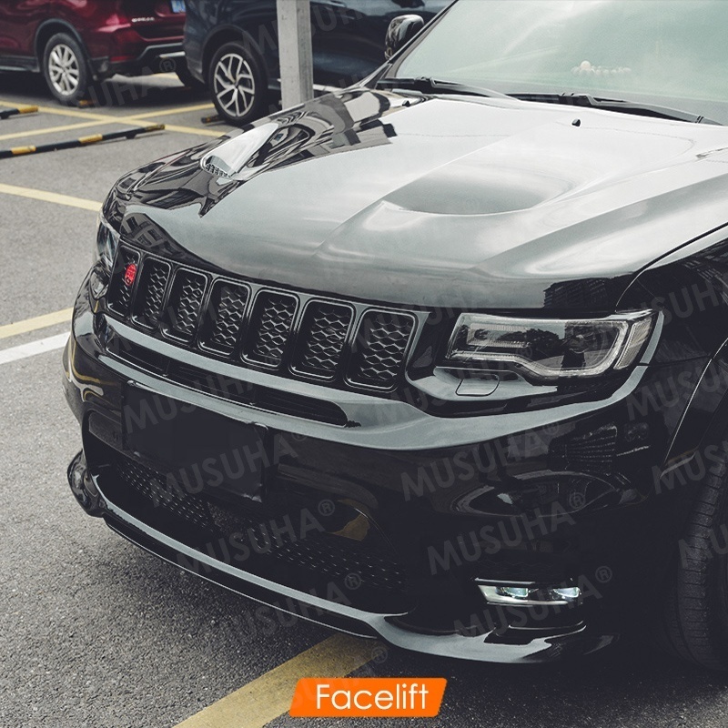 MUSUHA Body Kit For JEEP Grand Cherokee SRT8 2017 2018 2019 2020 With Hood Front Bumper Grille Side Skirts Fender Flare For SRT8