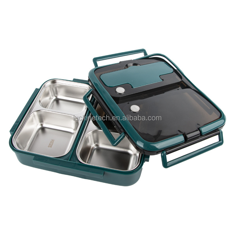 Stainless steel bento lunch boxes food grade 4 compartments kids lunch box