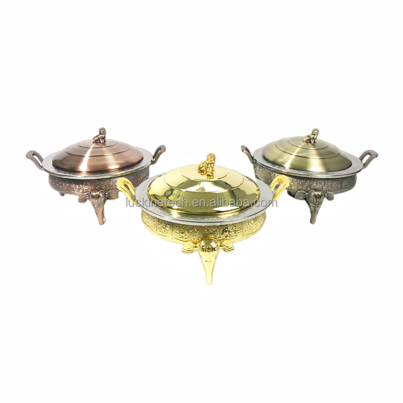 Soup Dishes Catering Roll Top Cover Fuel Holder Lid Silver And Gold Round Luxury In Dubai Chafing Dish