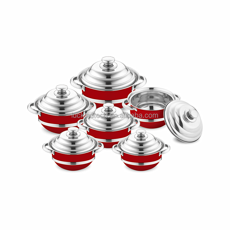 Wholesale Manufacturer OEM stainless steel kitchen induction cooking tool sets cookware African soup pots cookware sets