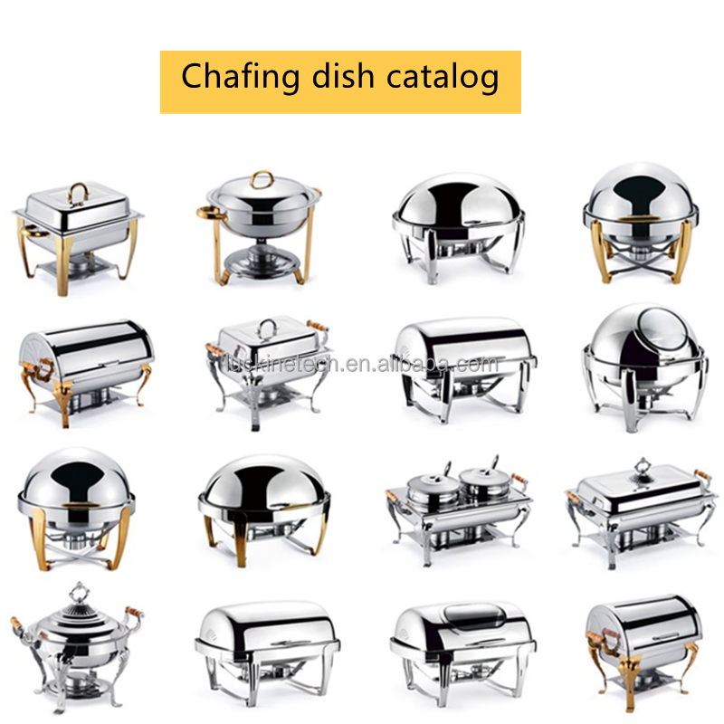 Soup Dishes Catering Roll Top Cover Fuel Holder Lid Silver And Gold Round Luxury In Dubai Chafing Dish