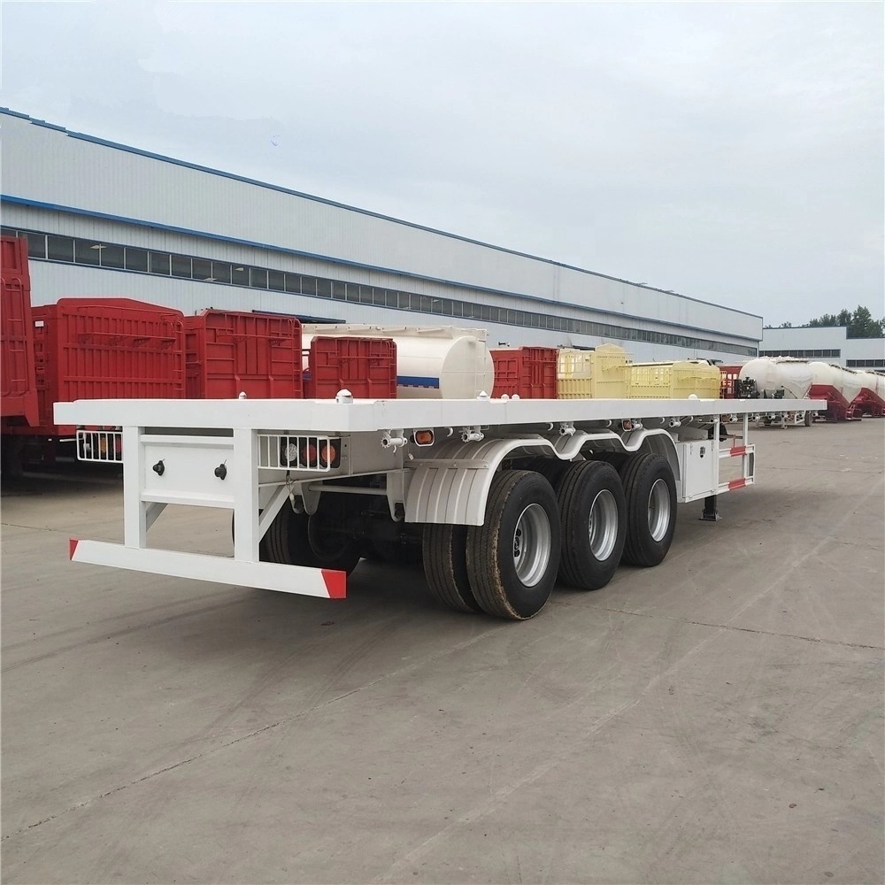 Afraica 3 Axle 4 Axle 40T 60T Flatbed Flat Bed Container Semi Trailer Used Truck Trailer