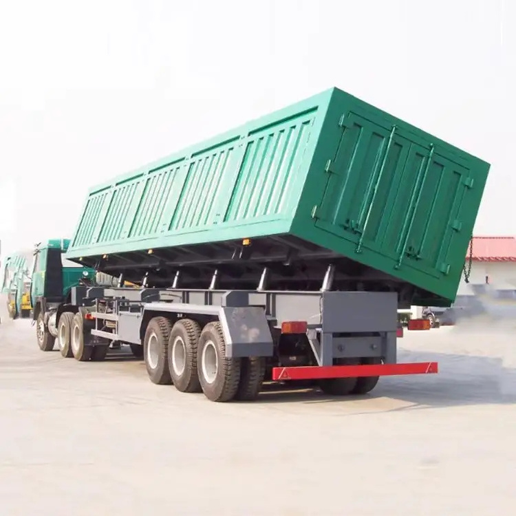 3 axle 100ton Side Dump Trailers 3 Axles Side Dump Tipper Trailers Tipper Gooseneck Grain Dumping Semi Trailers For Sale