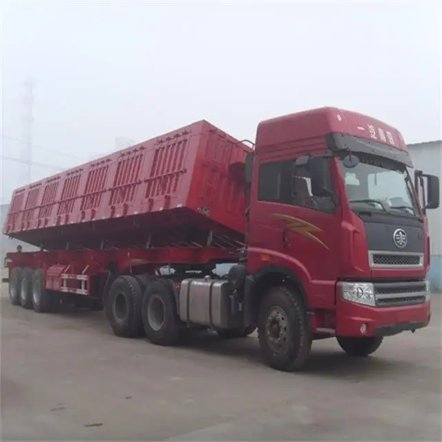 3 axle 100ton Side Dump Trailers 3 Axles Side Dump Tipper Trailers Tipper Gooseneck Grain Dumping Semi Trailers For Sale