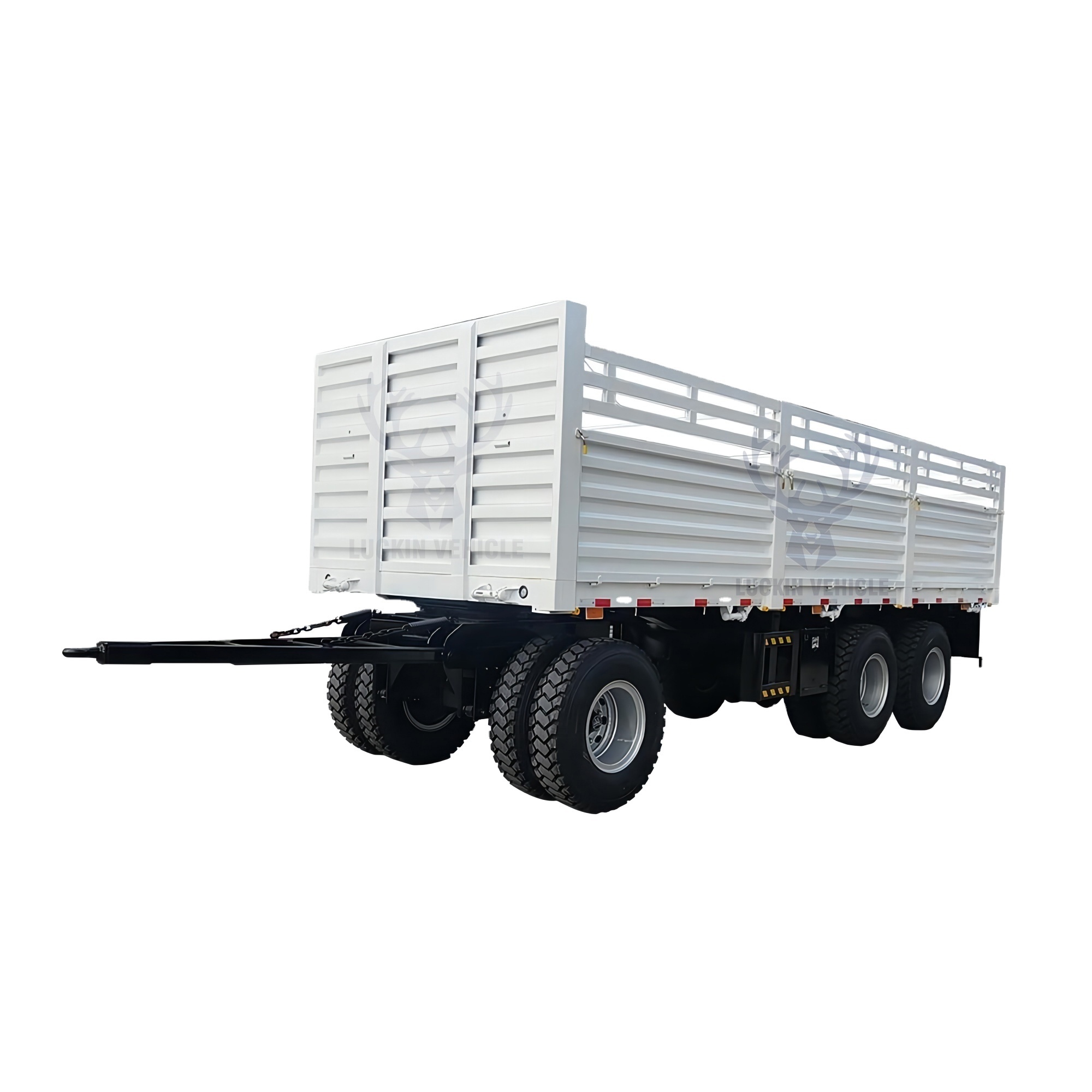 Sinotruck HOWO 400HP Fence Truck Cargo Lorry Dolly Full Side Wall Board Twist Lock Container Ethiopia Truck with Drawbar Trailer