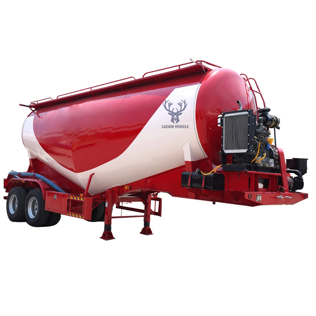 Factory Price 3 Axles 50 Ton Bulk Cement Tanker Trailer Silo Truck Trailer Large Drum Tank Bulk Tanker Semi Trailer