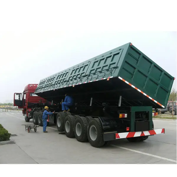 3 axle 100ton Side Dump Trailers 3 Axles Side Dump Tipper Trailers Tipper Gooseneck Grain Dumping Semi Trailers For Sale