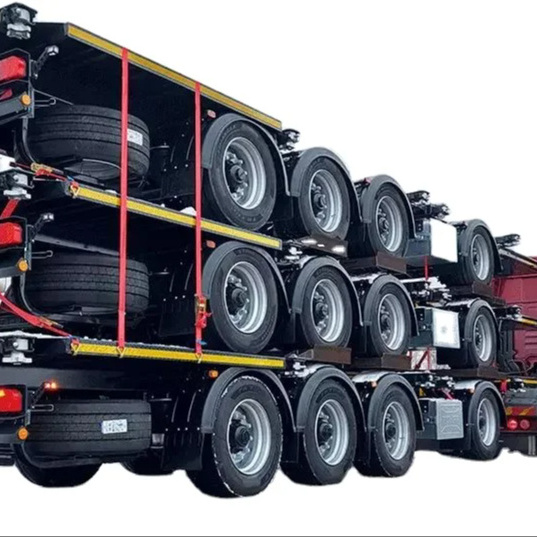 China Factory sale 40 ft 40 feet Flatbed Container Carrier Semi truck Trailer