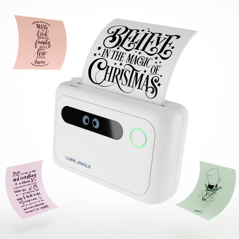 LUCK JINGLE 3 Inch high recognition scanning note memo picture inkless sticker printer for student study