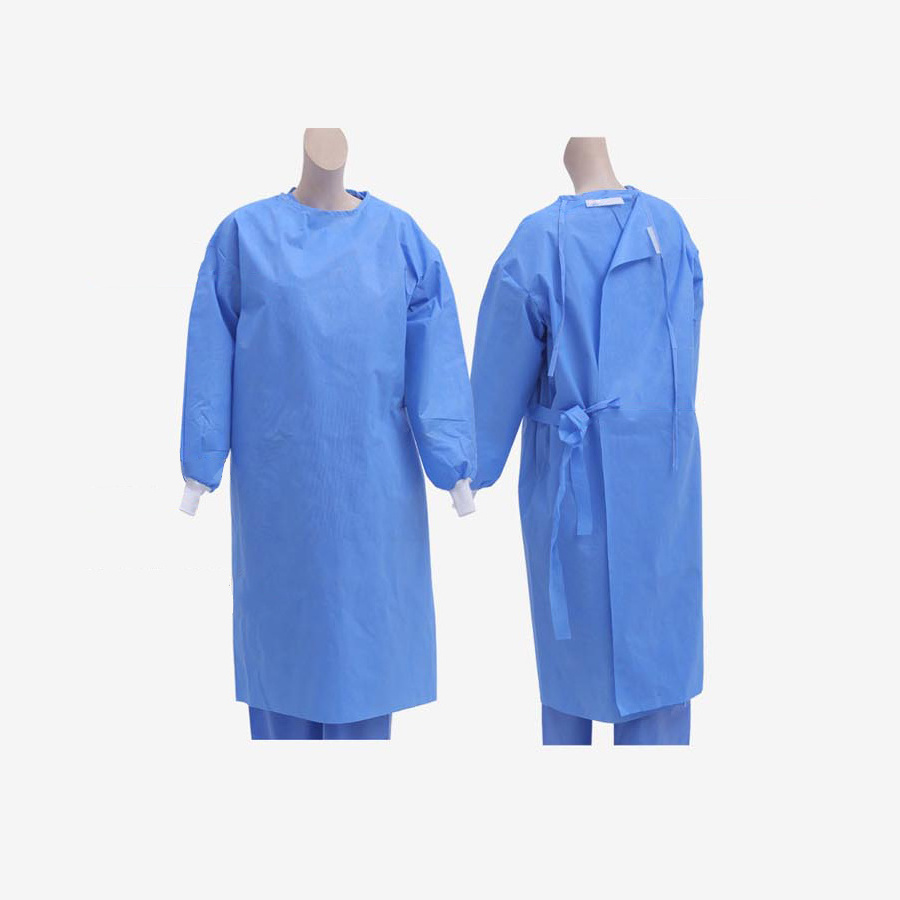 Medical Non Woven Isolation Gowns Disposable Reinforced Surgical Gown SMS 30 40 45gsm