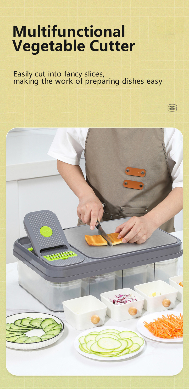 Kitchen Help Manual Vegetable Chopper Vegetable Slicer And Vegetable Fruit Cutter Shredder