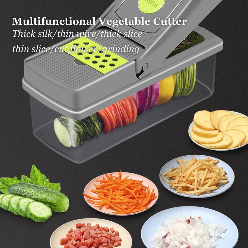 14 In 1 Fruits Chopper Manual Food Chopper And Ourokhome Vegetables Choppers & Kitchen Vegetable Tools