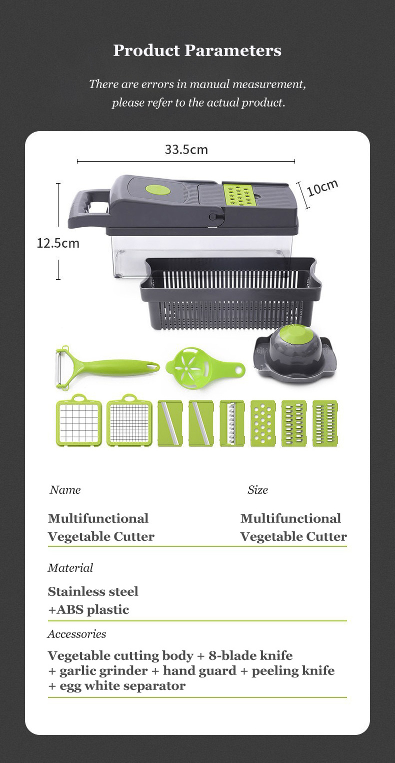 Kitchen Accessories Multi 14 In 1 Manual Mandoline Fruit Vegetable Cutter Onion Dicer Veggie Slicer Vegetable Chopper