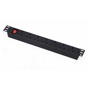 250v pdu 13A aluminium alloy 7 Way uk socket vertical power distribute unit network cabinet PDU witch switch