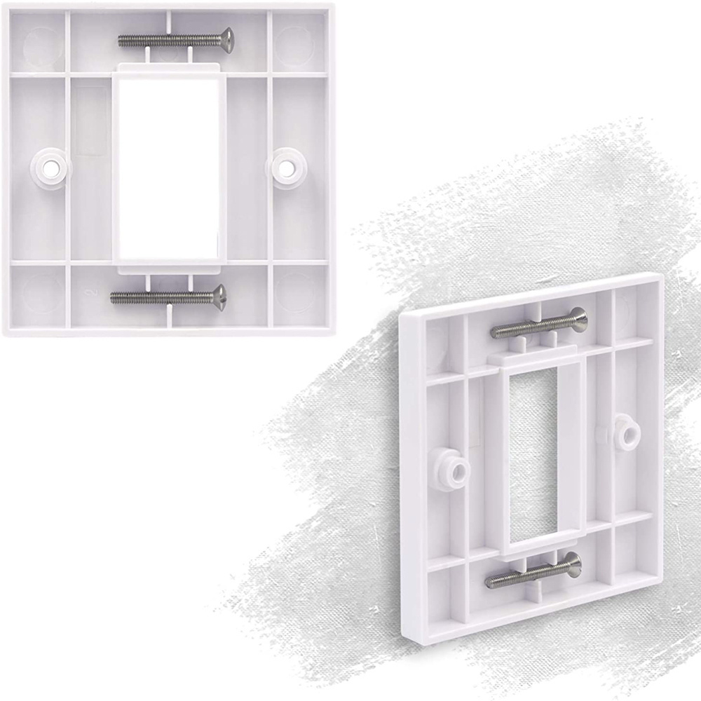 Cat6 Faceplate Single Socket RJ45 Network Wall Plate 1 Port with Keystone Jack White