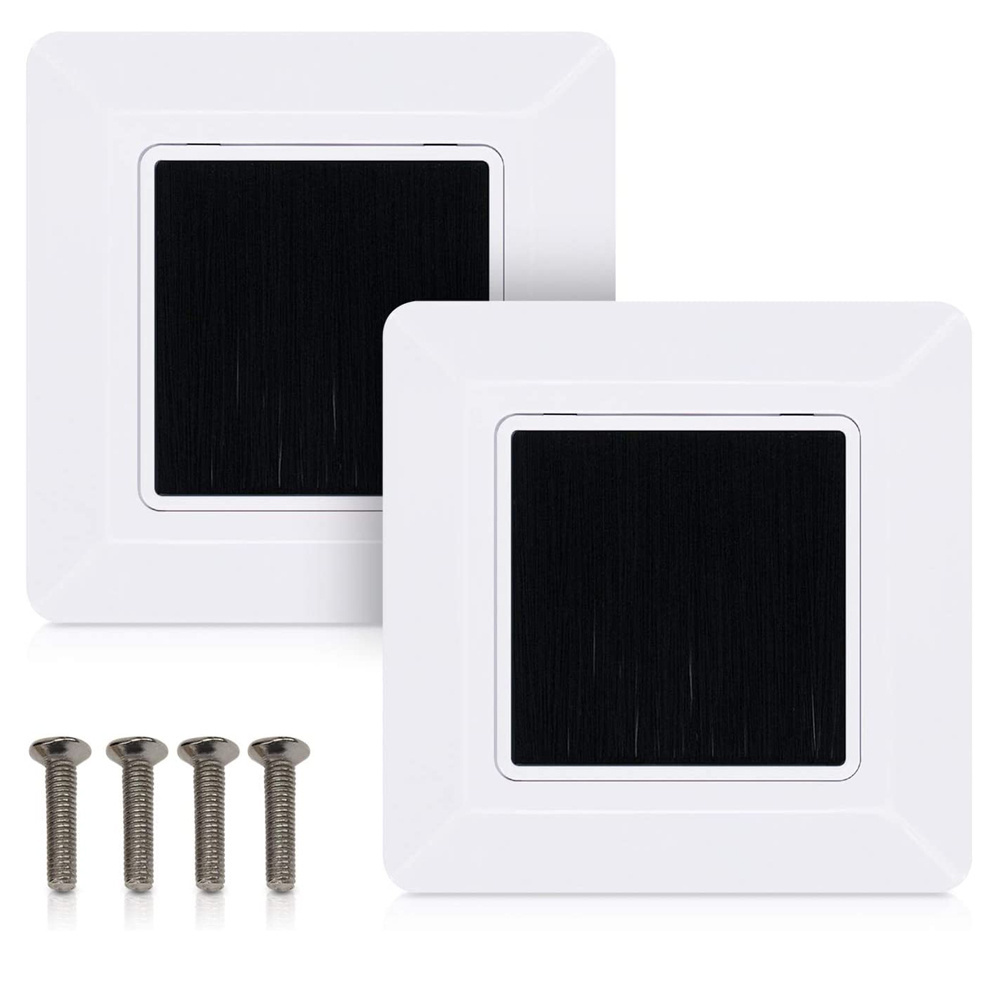 Single Gang Flush Wall Mounted Brush Faceplate to Cover Outlets