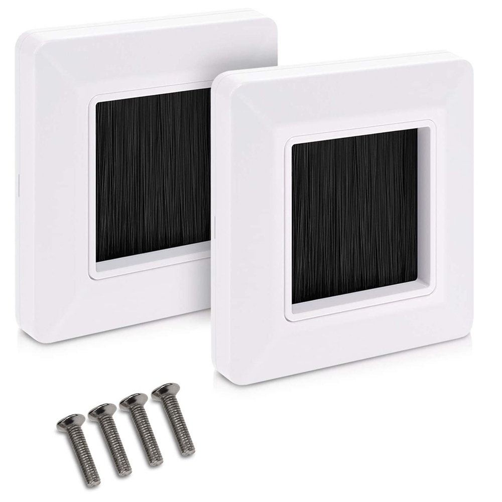 Single Gang Flush Wall Mounted Brush Faceplate to Cover Outlets