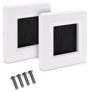 Single Gang Flush Wall Mounted Brush Faceplate to Cover Outlets