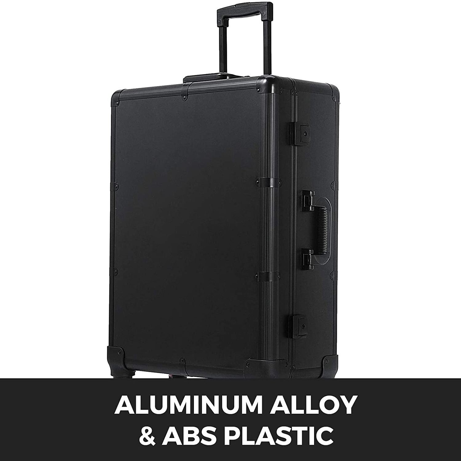 Professional Aluminum Cosmetic Case With Lights Aluminum Studio Rolling Makeup Case Lighted Trolley Case With Mirror