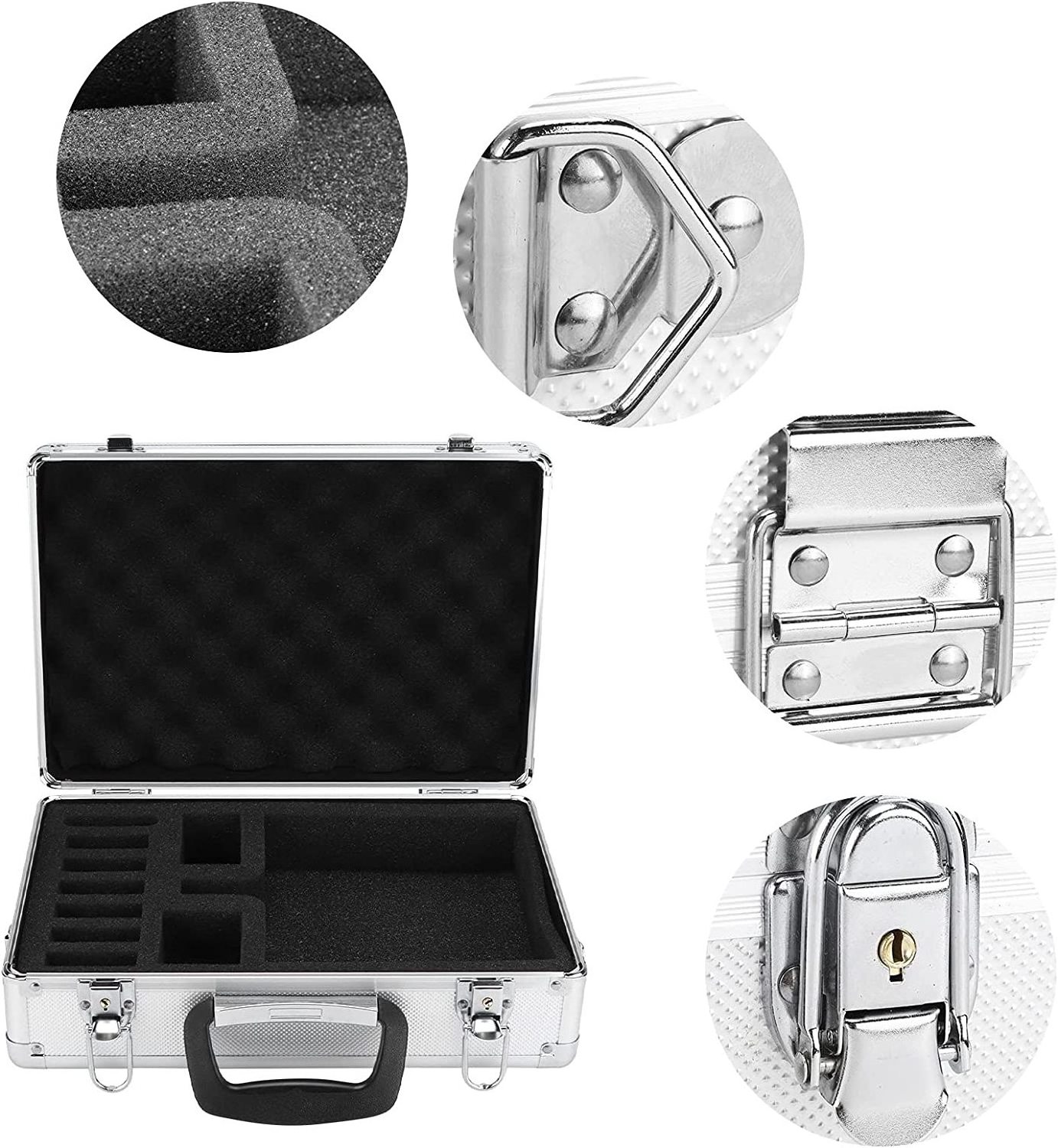 waterproof aluminum metal toolcase Universal Hard Carrying Case with Pick and Pluck Foam - Protects Electronics Tools  Camera