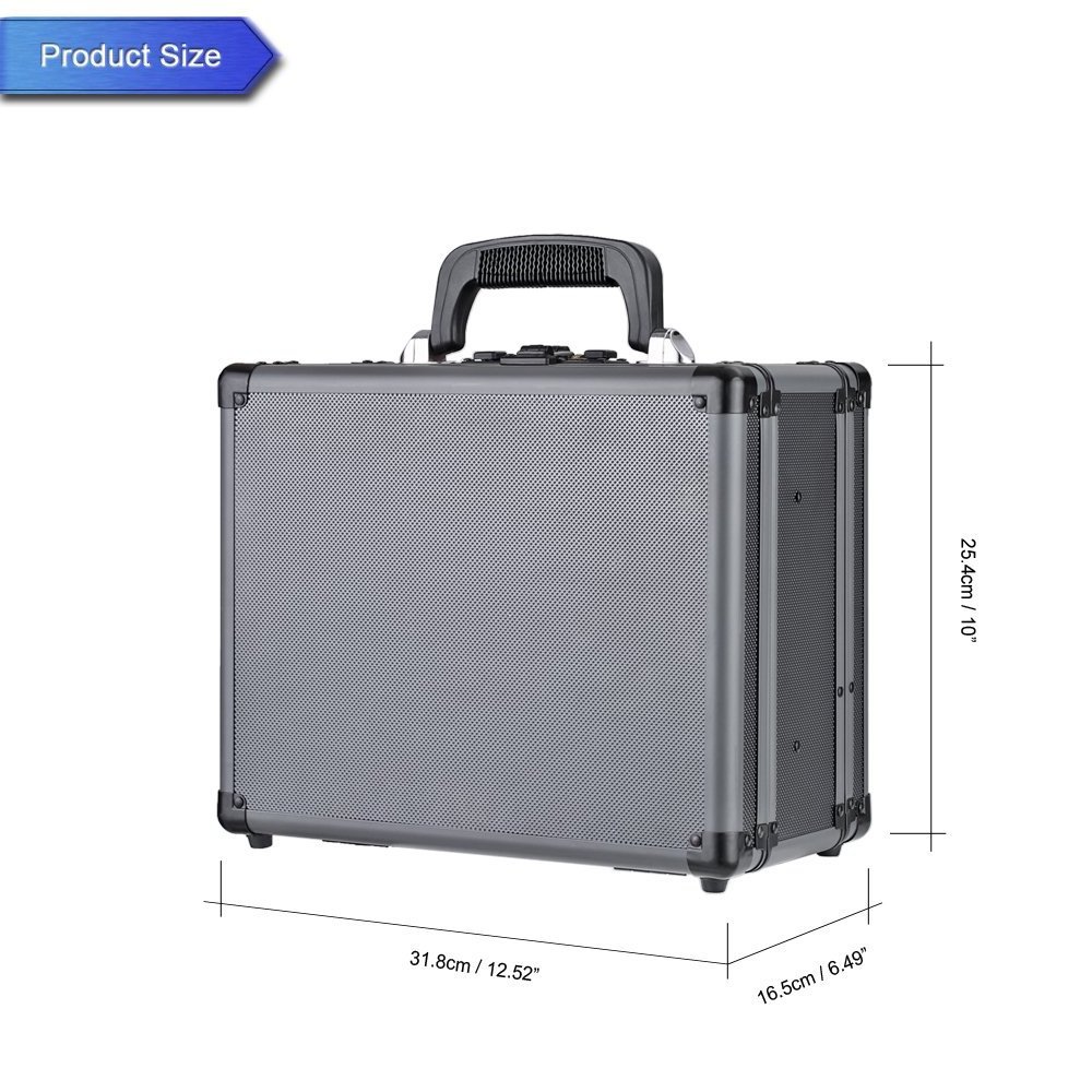 Aluminum Hard Case With 2 Combination Locks Security Carry Storage Box Tools Accessory Aluminum Box