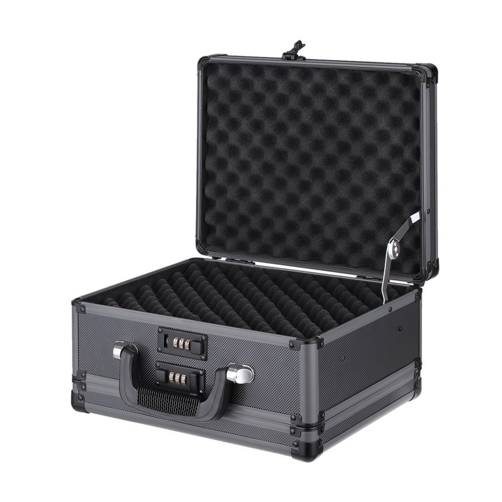 Aluminum Hard Case With 2 Combination Locks Security Carry Storage Box Tools Accessory Aluminum Box